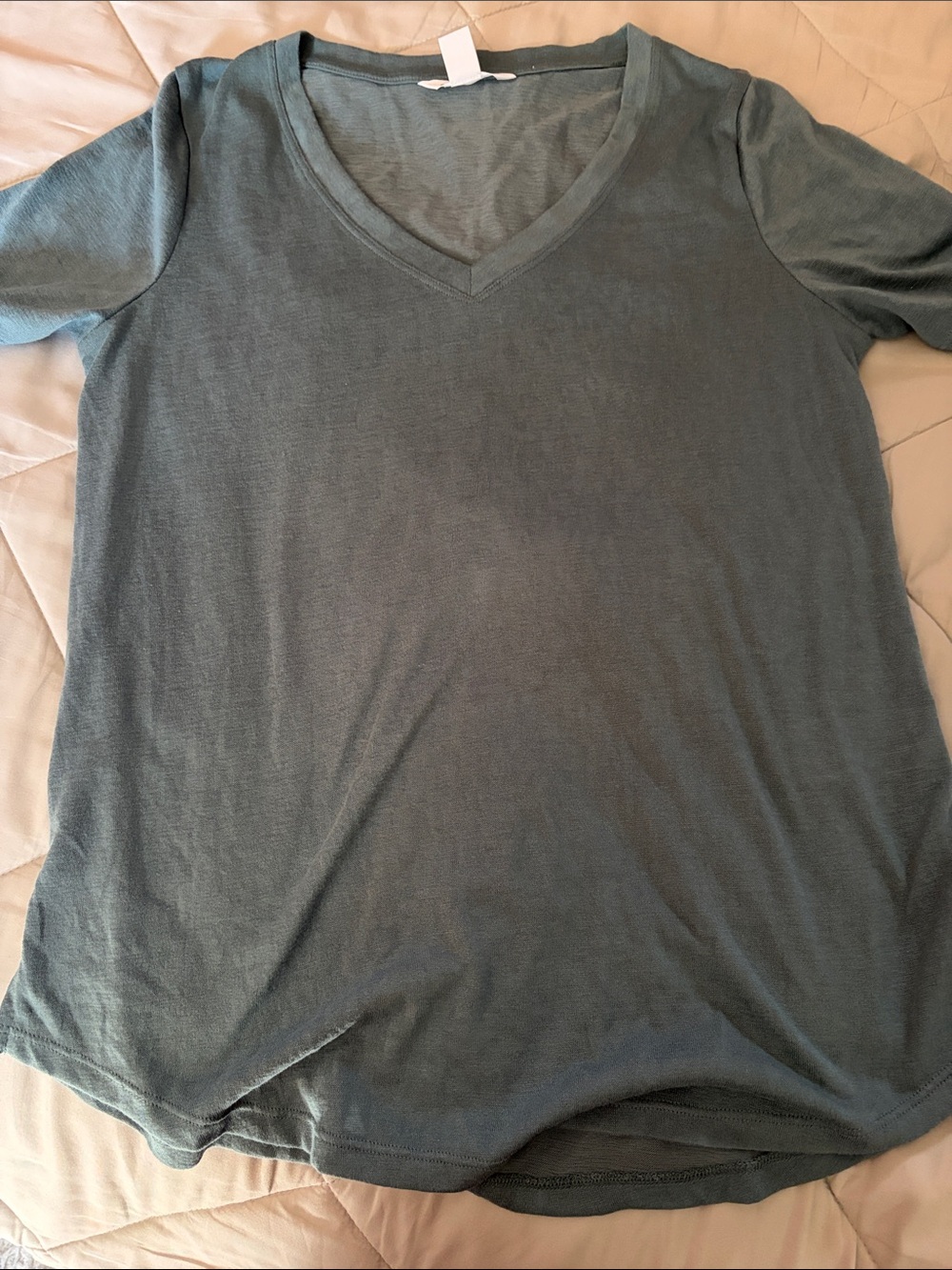 Athleta Slate Teal V-Neck Short Sleeve Tee